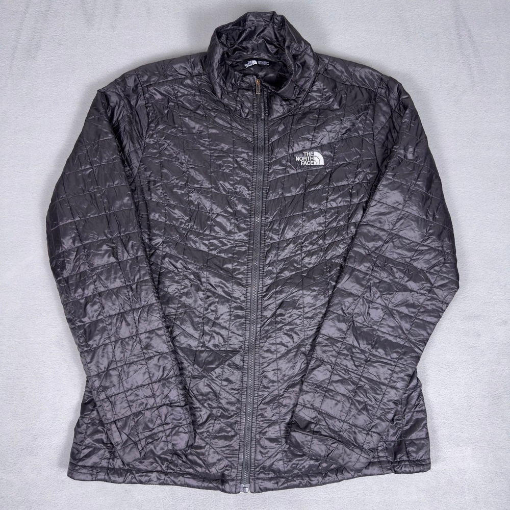 The North Face ThermoBall Eco Puffer Jacket Womens L Black Full Zip Quilted